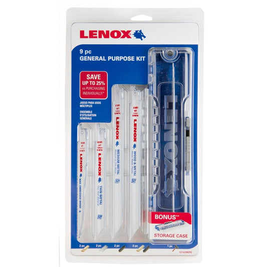 Lenox Reciprocating Saw Blade Kit - 9 Piece - Bi-Metal - Durable