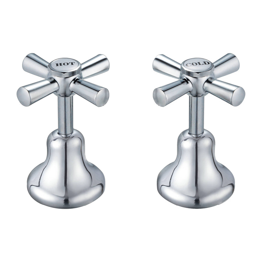 Shaw & Mason Chrome 1/2 Turn Easy Clean Basin Top Assembly - Brass, Pair