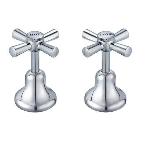 Shaw Mason Chrome Basin Top Assembly Pair - 1/2 Turn - 67mm x 103mm - SuperSaverAU - view 1