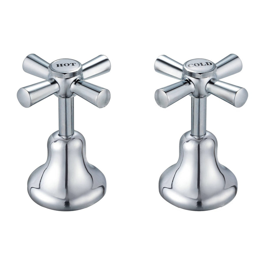 Shaw Mason Chrome Basin Top Assembly Pair - 1/2 Turn - 67mm x 103mm - SuperSaverAU - view 1