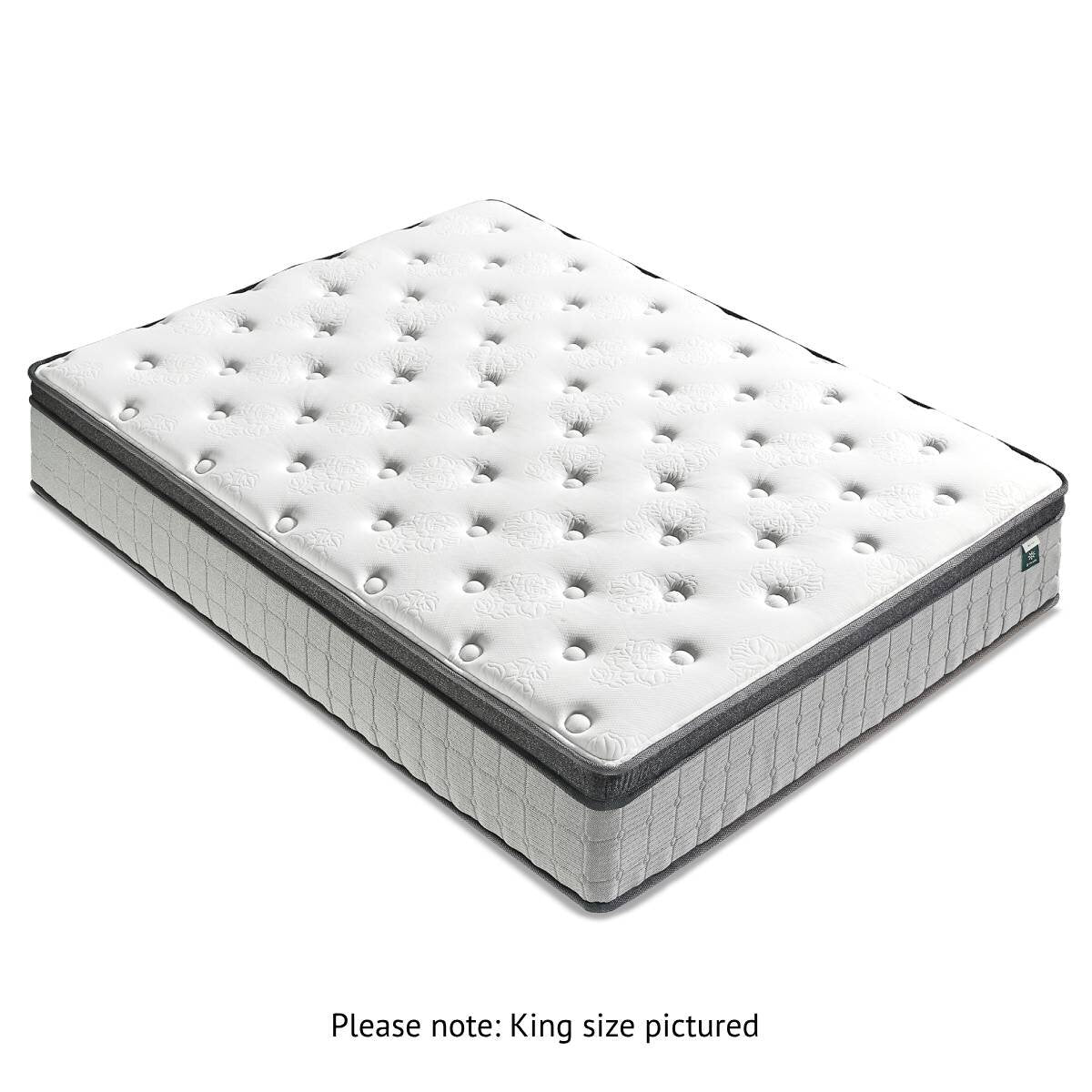 Zinus King Support Plus Pocket Spring Mattress - Independent iCoils, Euro Top, Medium Feel - AU-MSSPGR-12K