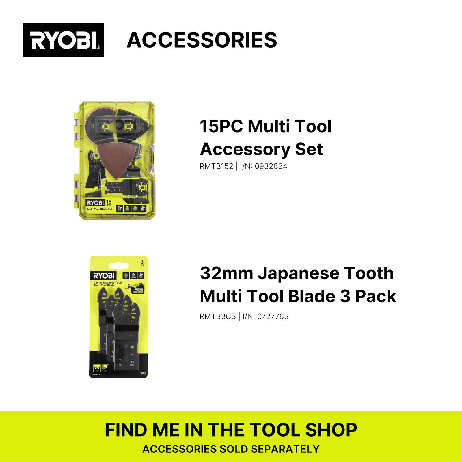 Ryobi 18V ONE+ Multi Tool R18MT-0 Cordless Skin Only, Oscillating