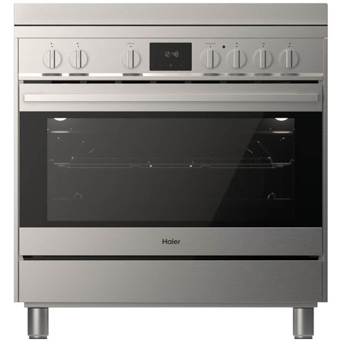 Haier 90cm 300 Series Electric Oven - Stainless Steel, Ceramic Cooktop, Eight Functions - HOR90S8CESX2
