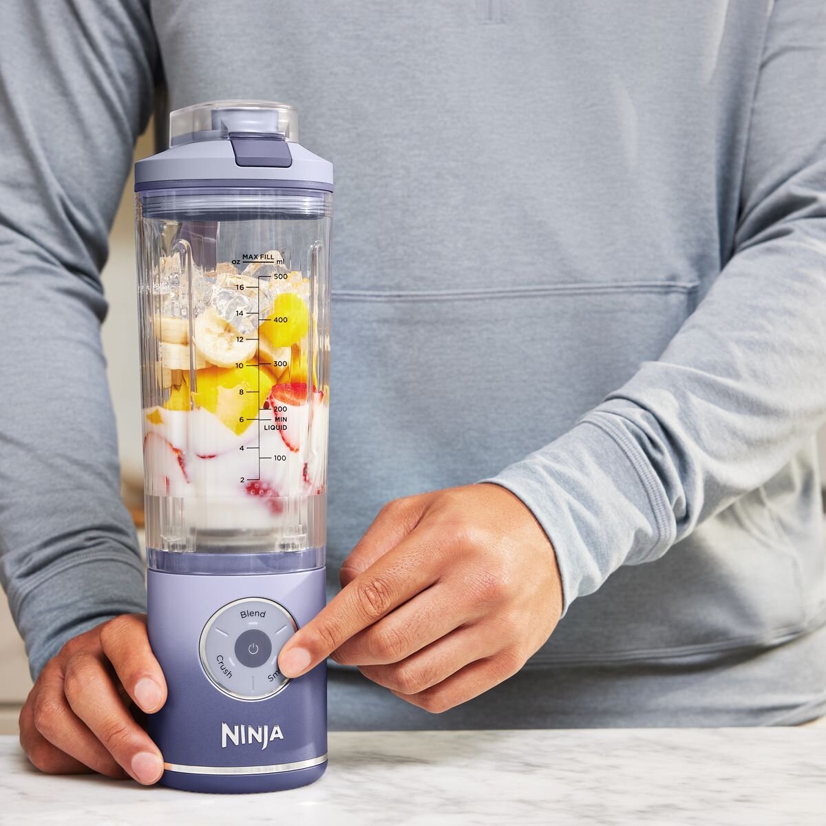 Ninja Blast Max Portable Blender 650ml - Lavender - Cordless Auto IQ Programs - BC251LD