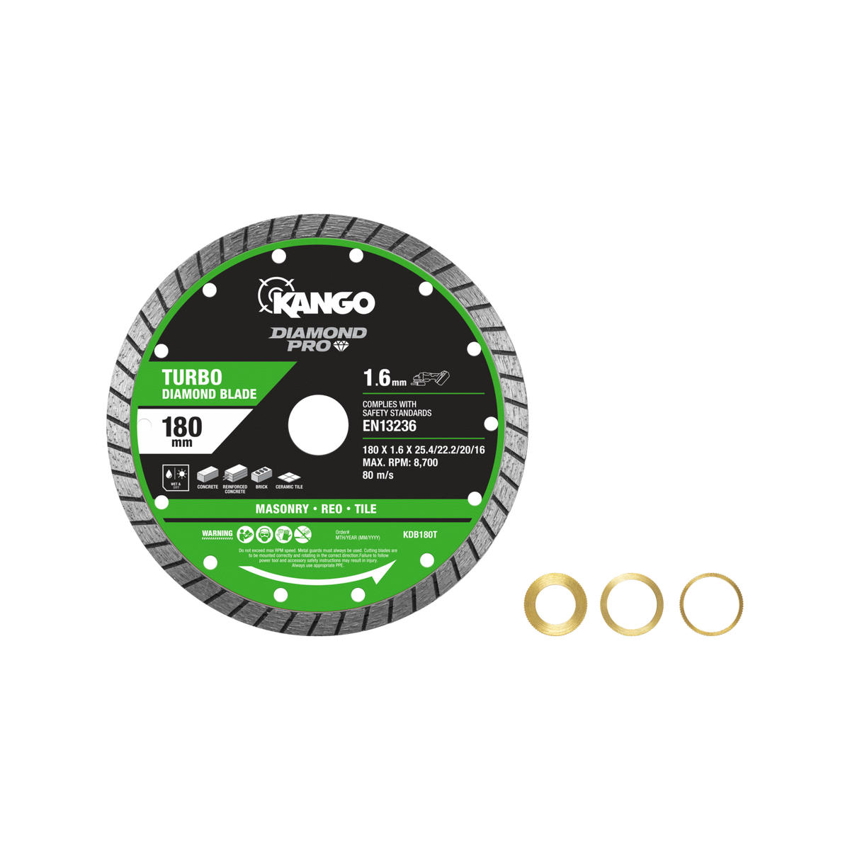 Kango Turbo Diamond Saw Blade - 180mm - Ultra Thin - Fast Cutting - SuperSaverAU - view 2