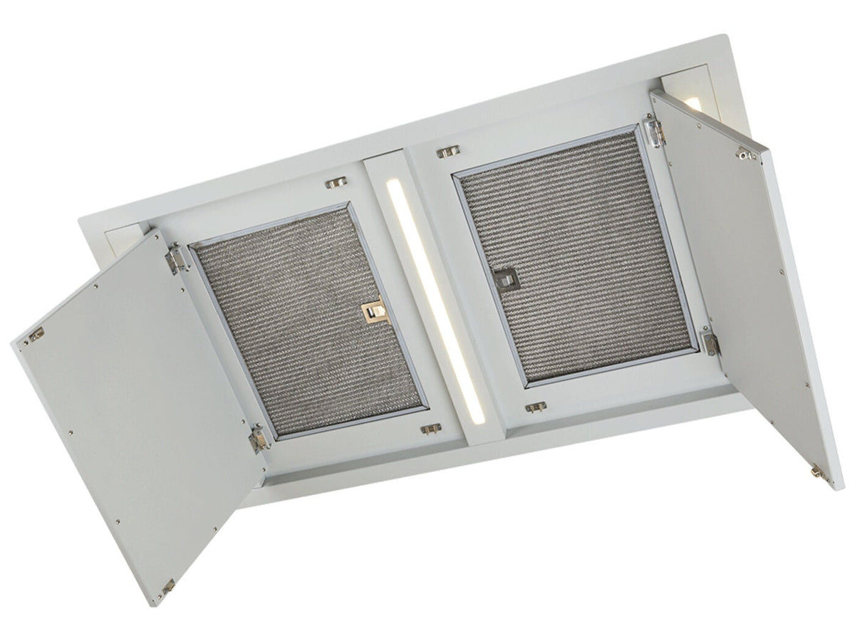 Schweigen 120cm White Ceiling Cassette Rangehood - Single External Motor, 3200m³/h - SCC1200W-SEPAK
