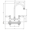 Armando Vicario Provincial exposed breech kitchen mixer tap - brushed nickel, gooseneck - 400160BN