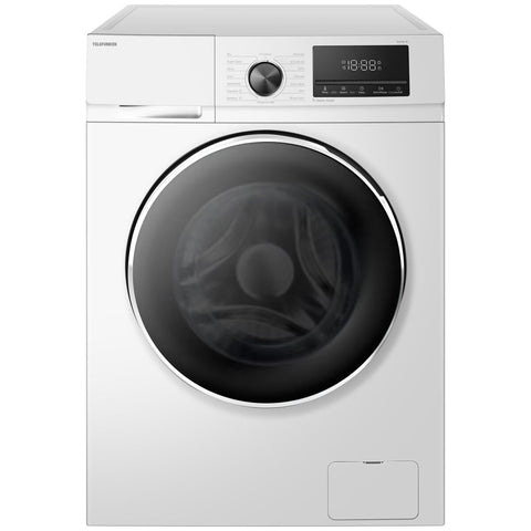 Telefunken 8.5kg Front Load Washing Machine with Steam - White, 1400rpm Spin, 5 Star Energy - TF850AUFL8