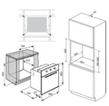 Brohn 60cm Built-In Electric Oven - 73L, 10 Functions, Inbuilt AirFry Mode, Black Glass Fascia - BRO6001BLK