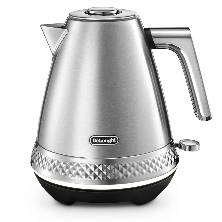 DeLonghi Diadema 1.7L Kettle - Platinum, Brushed Stainless Steel Body, 2400W - KBV2401M