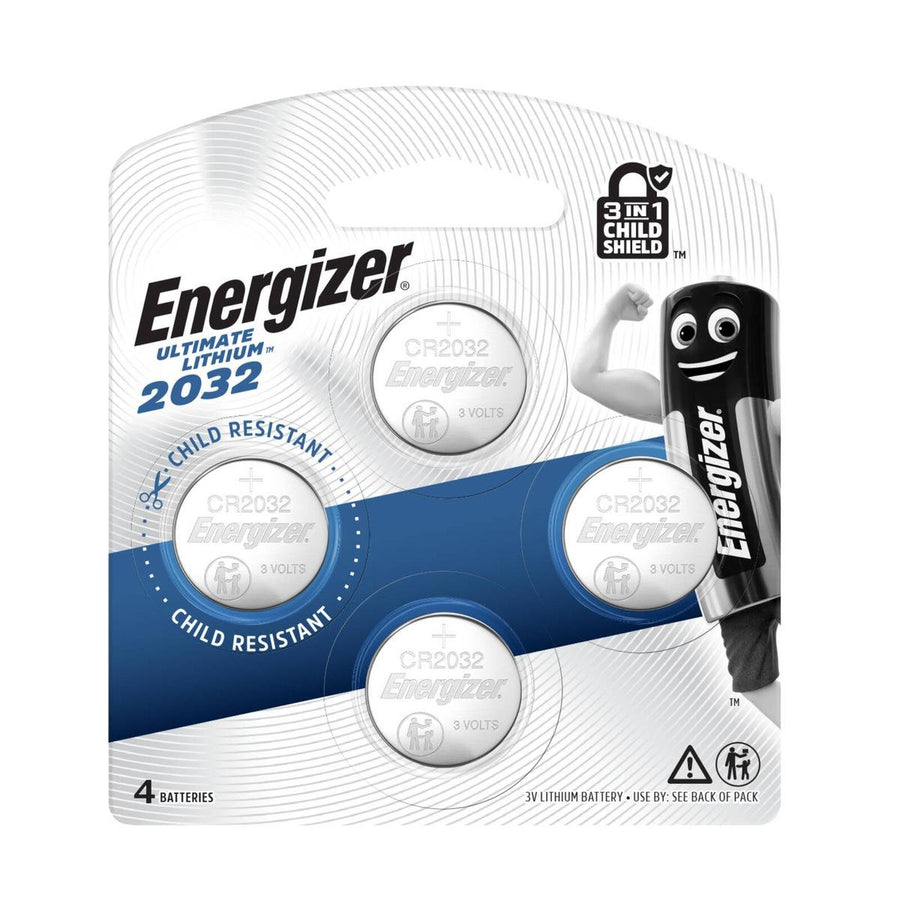 Energizer 2032 Ultimate Lithium Coin Battery 4 Pack - 4 Count - Silver - Long-Lasting Power - SuperSaverAU - view 1
