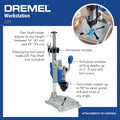 Dremel 3-in-1 Workstation Attachment Drill Press 220, Grey and Blue
