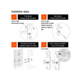 Lemaar Black Rectangle Latch Smart Lock - 5 Entry Functions - 67mm x 270mm - SuperSaverAU - view 3