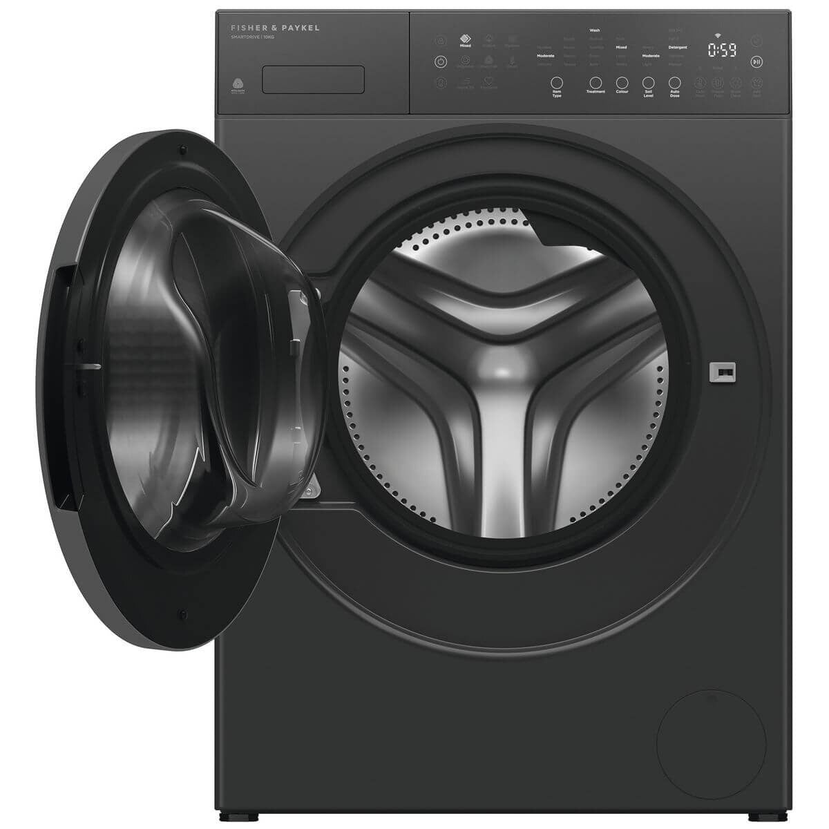 Fisher & Paykel Series 5 10kg Front Loader - Graphite, FlexiDose Auto Dosing, Steam Refresh - WH1060PG5