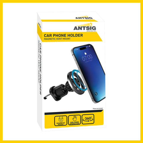Antsig Black Magnetic Car Phone Holder Vent Mount