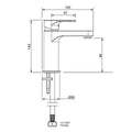 Methven Black Glide Basin Mixer - Lead Free Brass - 50mm x 143mm x 140mm - Matte Black - Water Efficient - SuperSaverAU - view 2