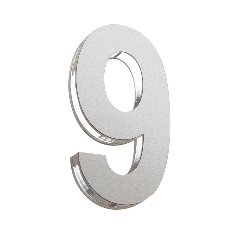 Sandleford 120mm Stainless Steel House Number 9 - Silver - UV Resistant - SuperSaverAU - view 1