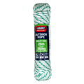 Grunt 6mm x 25m Outdoor Rope, White with Green Trace, Braided PP Multi-Filament, 350kg Break Strength