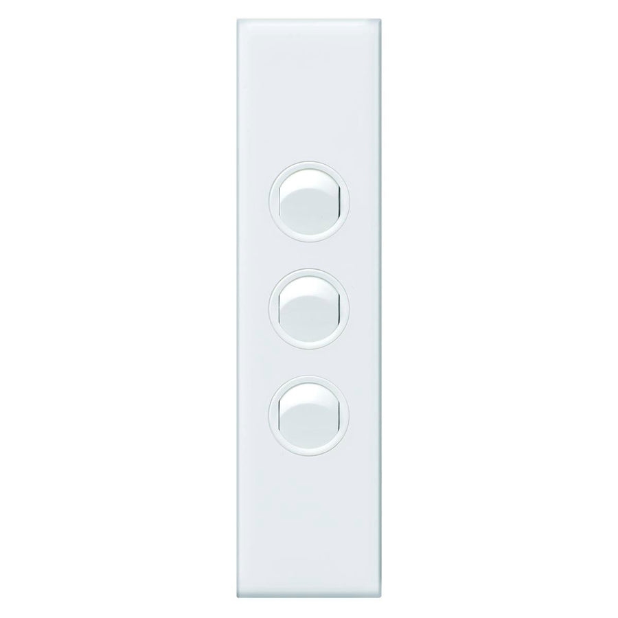 Hpm Vivo 3 Gang Architrave Switch - 10AX - Plastic - Easy Installation - SuperSaverAU - view 1