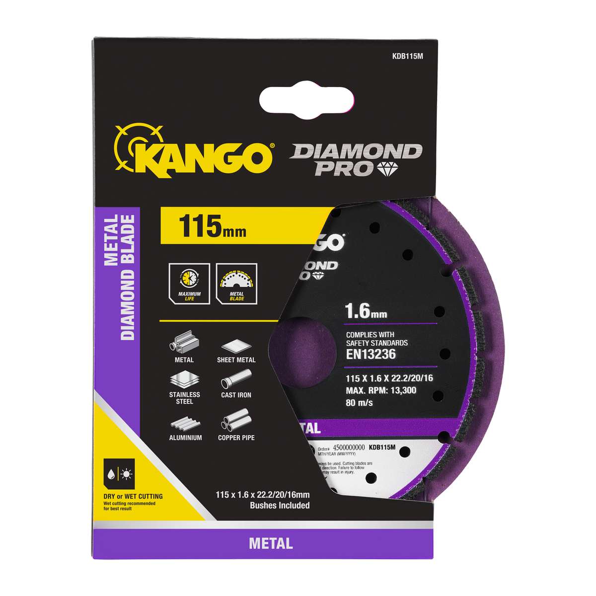 Kango 115mm Metal Diamond Blade - High Efficiency Cutting Tool - Durable - SuperSaverAU - view 1