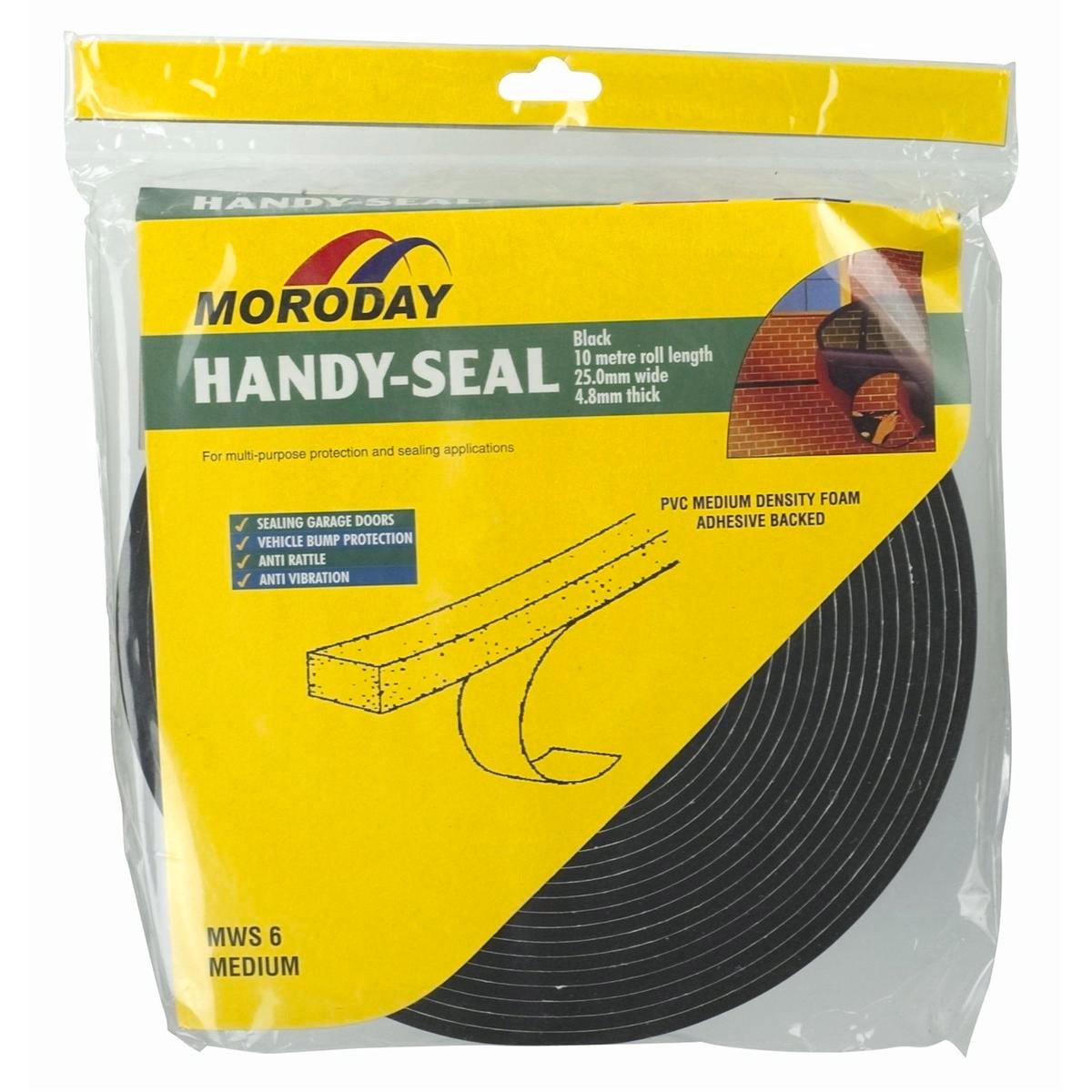 Moroday Medium Handy Weatherseal 4.8mm x 25mm x 10m Closed Cell Foam - SuperSaverAU - view 1
