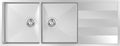 Abey Lugano Double Bowl Sink with Drainer - SUS304 Stainless Steel, Scotchbrite Finish - ST340DU