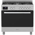 Inalto 90cm Dual Fuel Freestanding Stove - 121L Electric Oven, Five Gas Burners, Stainless Steel - RU9EGB1