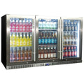Schmick 399L Under Bench Stainless Heated Glass Fridge - 3 Doors, Lockable, LED Lighting - SK386-HD