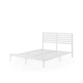 Zinus Double Metal and Bamboo Bed Frame - White Steel Frame, Bamboo Headboard Accent - AU-FBOBH3ZC-35D