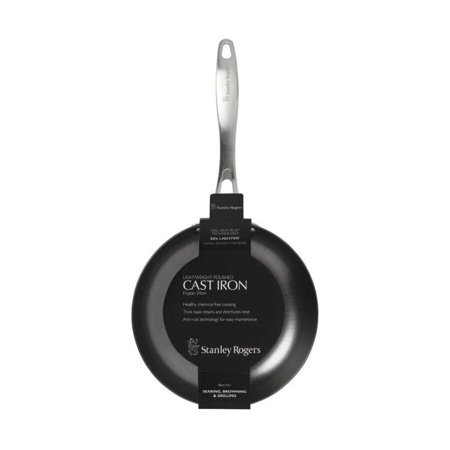 Stanley Rogers 24cm Lightweight Cast Iron Frypan - Induction Compatible, Oven Safe to 500°C - 42309