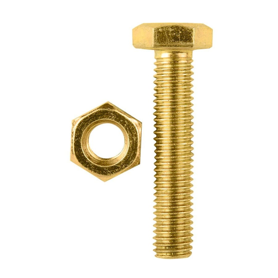 Pinnacle M10 Yellow Zinc Hi Tensile Hex Bolt and Nut 50mm 4 Pack - SuperSaverAU - view 1