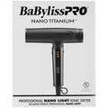 BaBylissPRO Nano Titanium Light ionic high-speed hair dryer - 1400W digital motor, black - 900213
