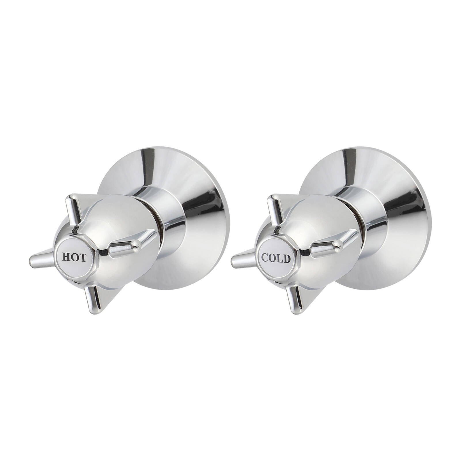Shaw & Mason Chrome Zinc Die Cast Handle Wall Top Assembly Pair