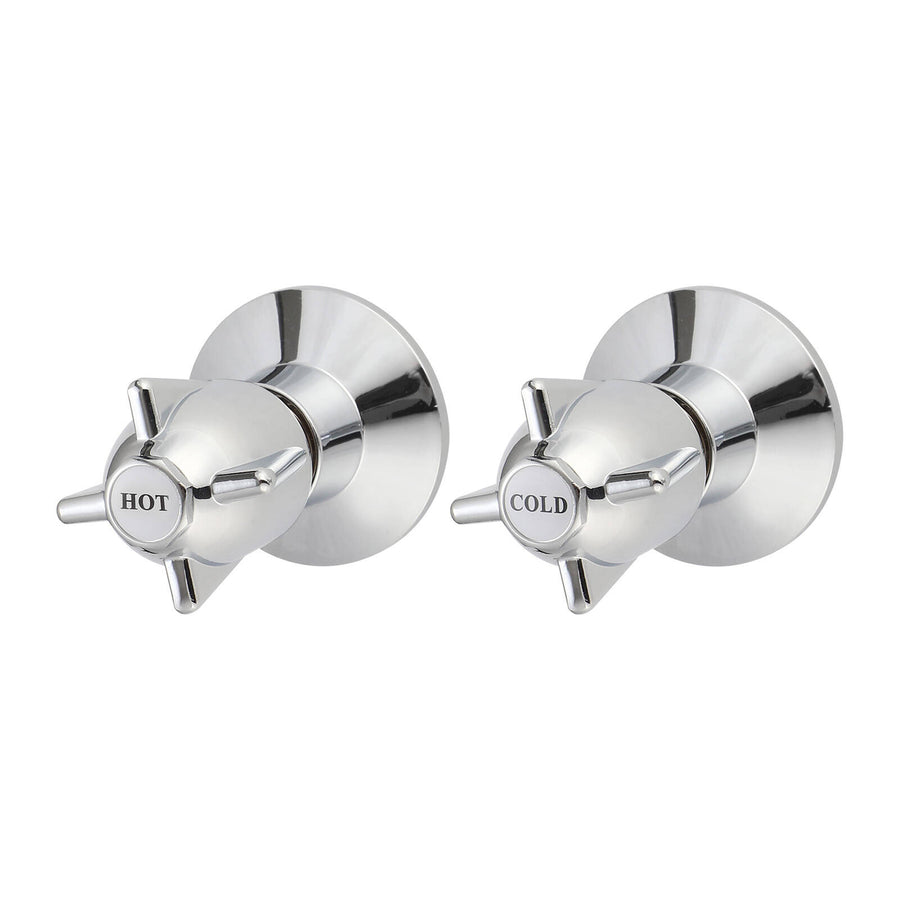 Shaw & Mason Chrome Zinc Die Cast Handle Wall Top Assembly Pair