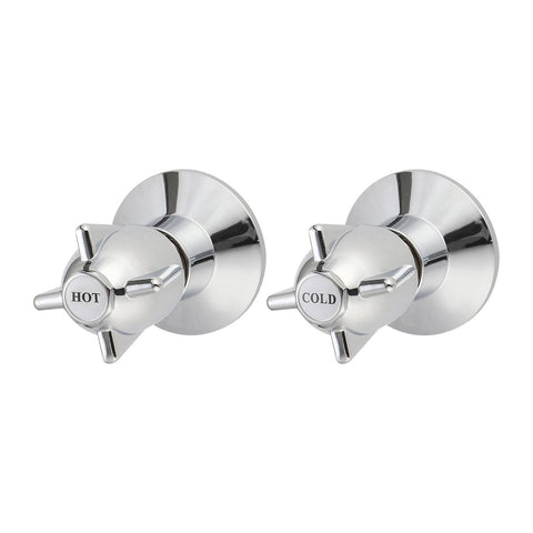 Shaw Mason Chrome Zinc Die Cast Handle Wall Top Assembly Pair - 140mm x 120mm - Durable Retro Style - SuperSaverAU - view 1