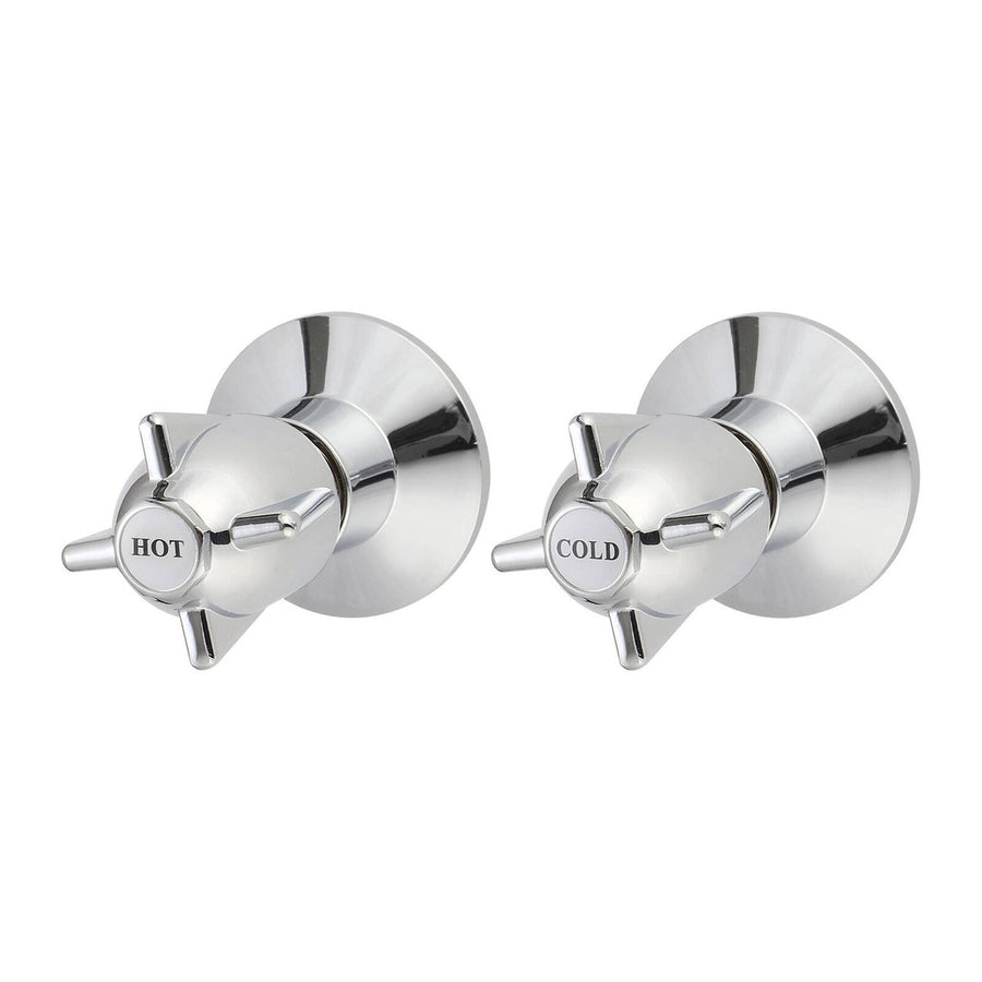Shaw Mason Chrome Zinc Die Cast Handle Wall Top Assembly Pair - 140mm x 120mm - Durable Retro Style - SuperSaverAU - view 1