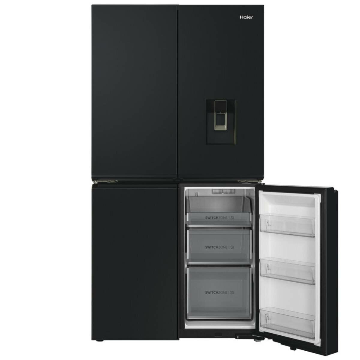 Haier 623L Quad Door Fridge - Black - Ice and Water Dispenser - Wi-Fi Enabled - HRF680YPC