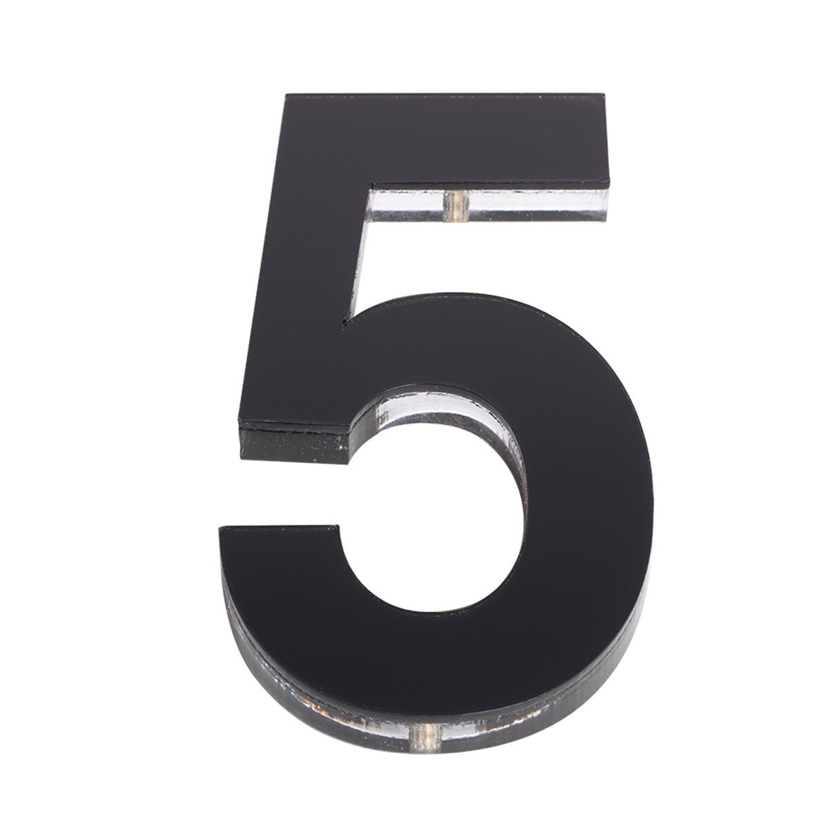 Sandleford House Number 5 - 120mm Black Acrylic - Modern Design - SuperSaverAU - view 1