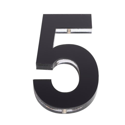 Sandleford House Number 5 - 120mm Black Acrylic - Modern Design - SuperSaverAU - view 1