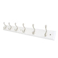 Syneco White Board Coat Rack - 6 Hooks - 685mm x 100mm x 75mm - White/Silver - SuperSaverAU - view 1