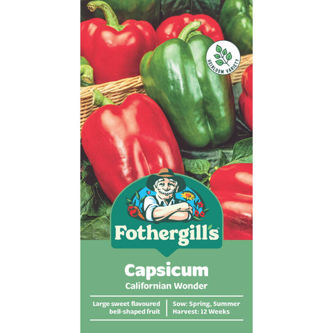 Mr Fothergill's Californian Wonder Capsicum Seeds - Sweet Green & Red Peppers