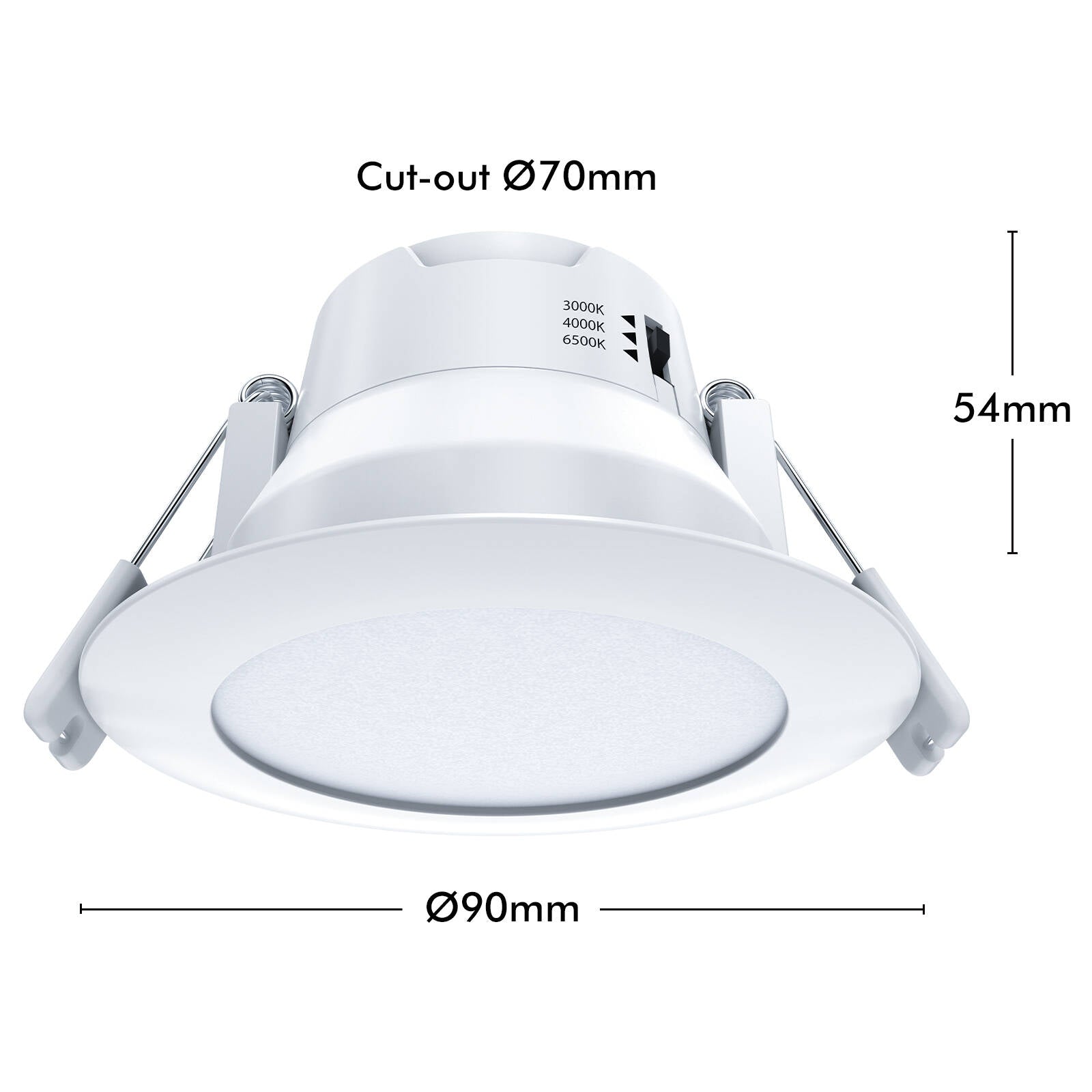 Arlec 6W Tri-Colour Dimmable LED Downlight 107mm White - Plug-In Indoor ALD275RV