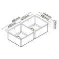 Abey Alfresco Double Bowl Sink - Marine Grade 316 Stainless Steel, Flush Mount or Undermount - FRA400D