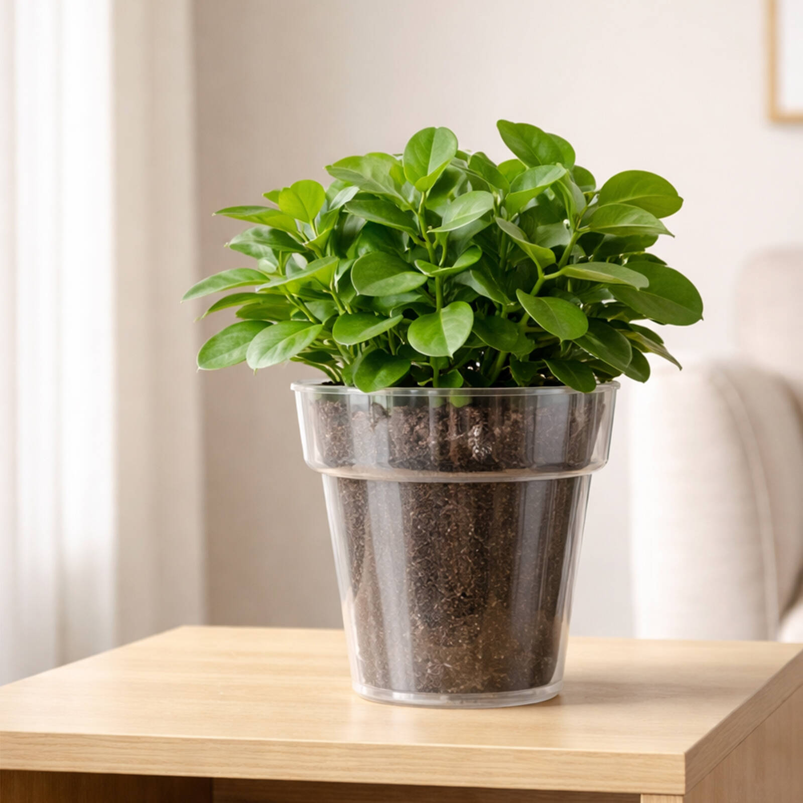 Eden 20cm Clear Round Planter 4L Polypropylene