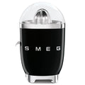 Smeg 50s Style citrus juicer - Black, stainless steel reamer and strainer, Tritan Renew bowl - CJF11BLAU