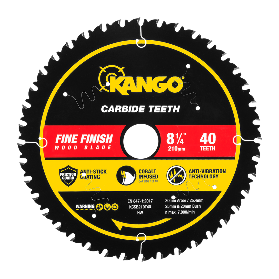 Kango 210mm 40T Wood Mitre Saw Blade - Cobalt Carbide - Clean Cuts - SuperSaverAU - view 1