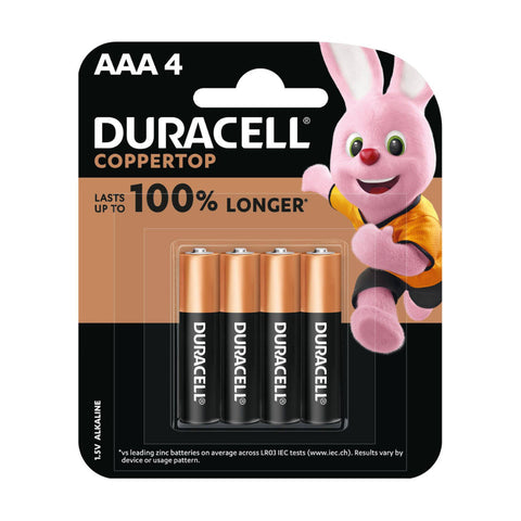 Duracell Coppertop AAA Alkaline Batteries 1.5V - 4 Pack
