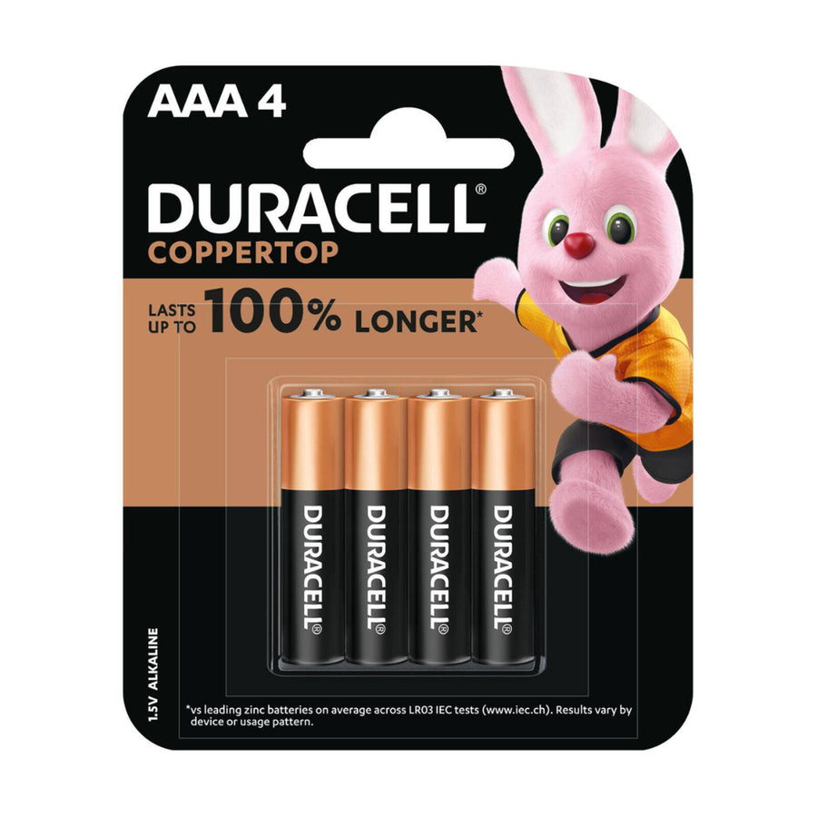 Duracell Coppertop AAA Alkaline Batteries 1.5V - 4 Pack