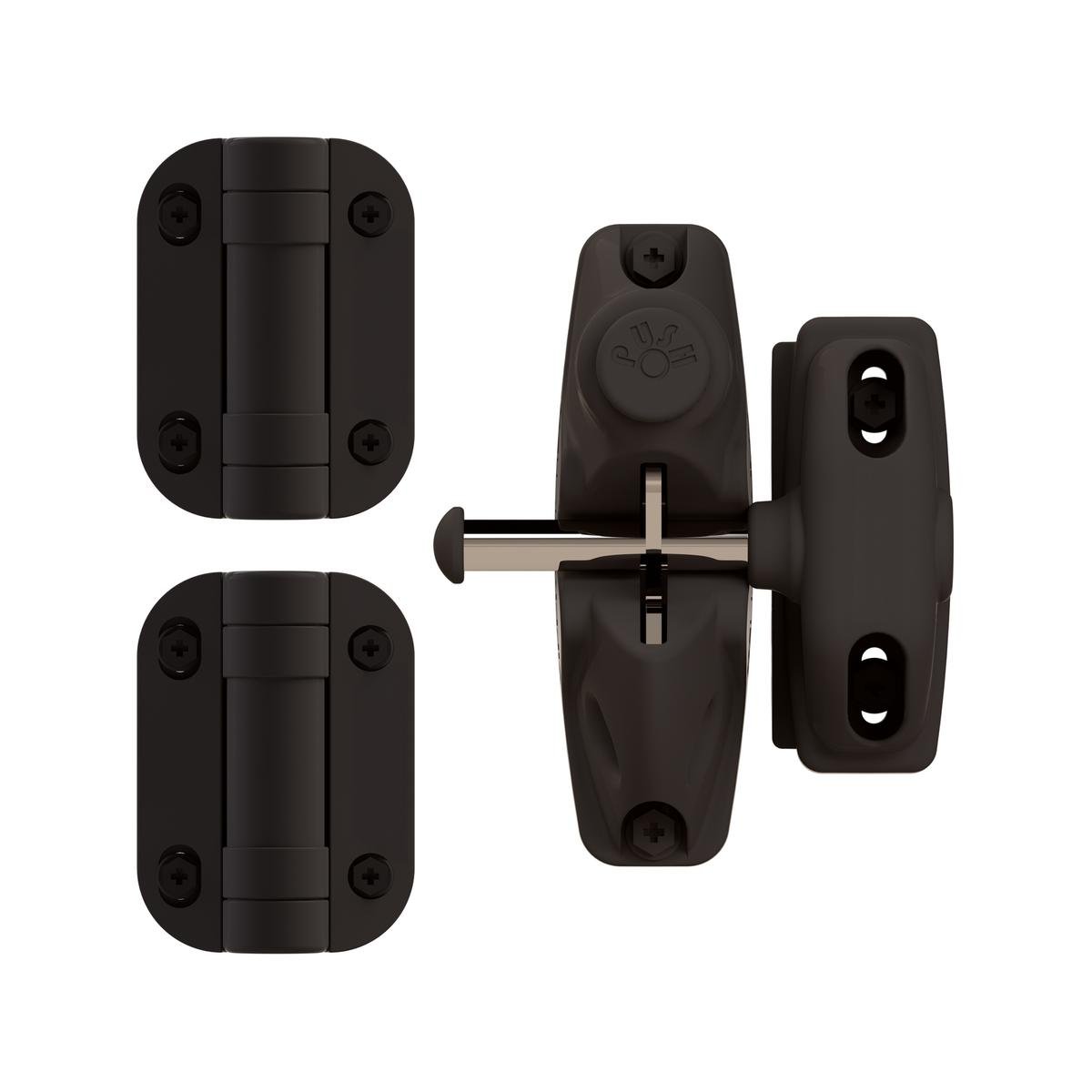 Protectoral g8safe Double Sided Gravity Latch & Hinges Gate Kit 140mm - Monument - Easy Installation - SuperSaverAU - view 1