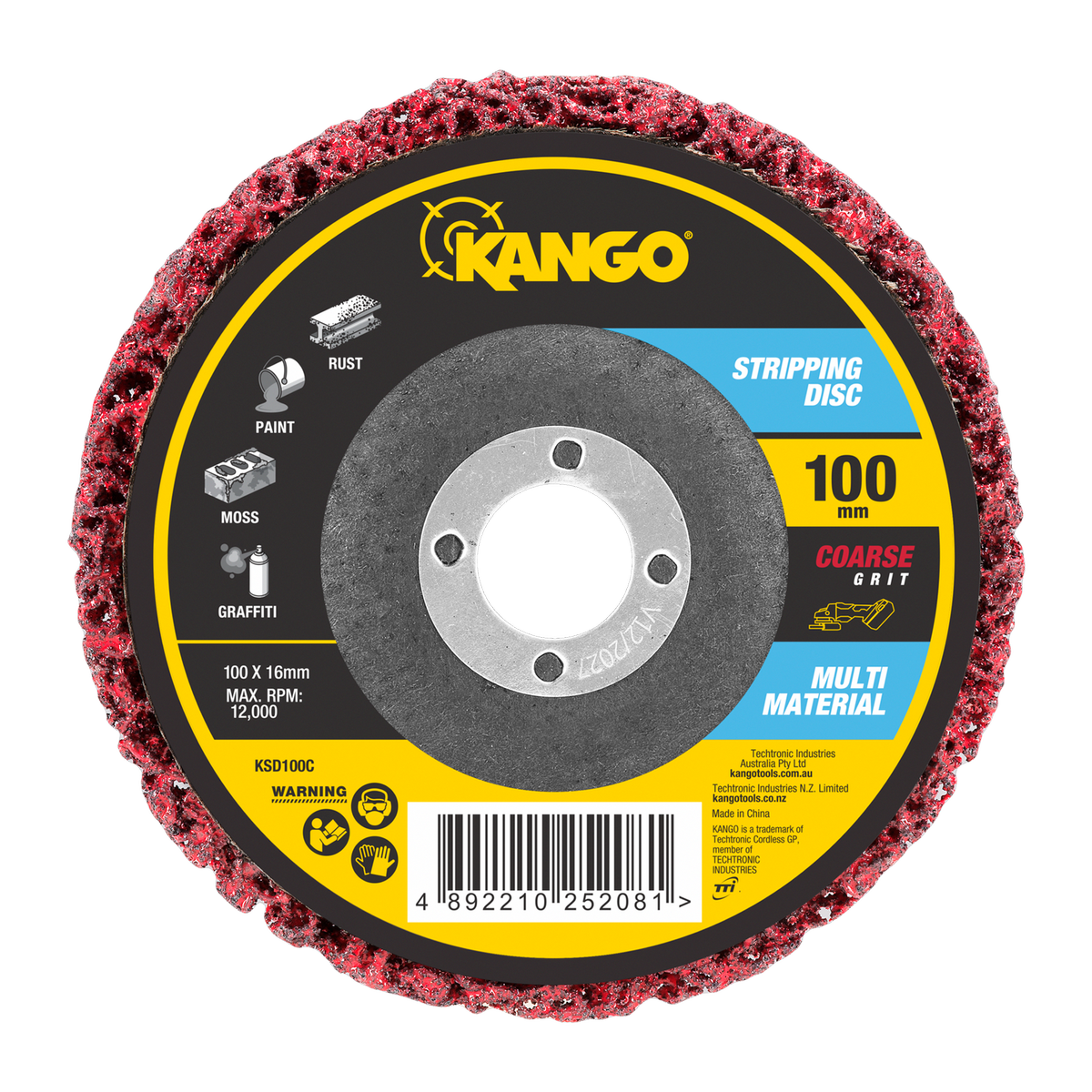 Kango 100mm Coarse Grit Stripping Disc - Rust & Paint Removal Tool - SuperSaverAU - view 1
